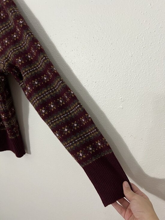 FAHERTY Women’s Highland Fair Isle Sweater Merino Wool Blend Size Small - Picture 11 of 15